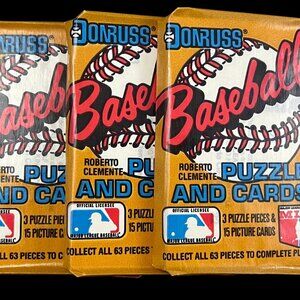 1987 Donruss Baseball Lot of Three (3) Unopened Wax Packs -  Key Rookies: